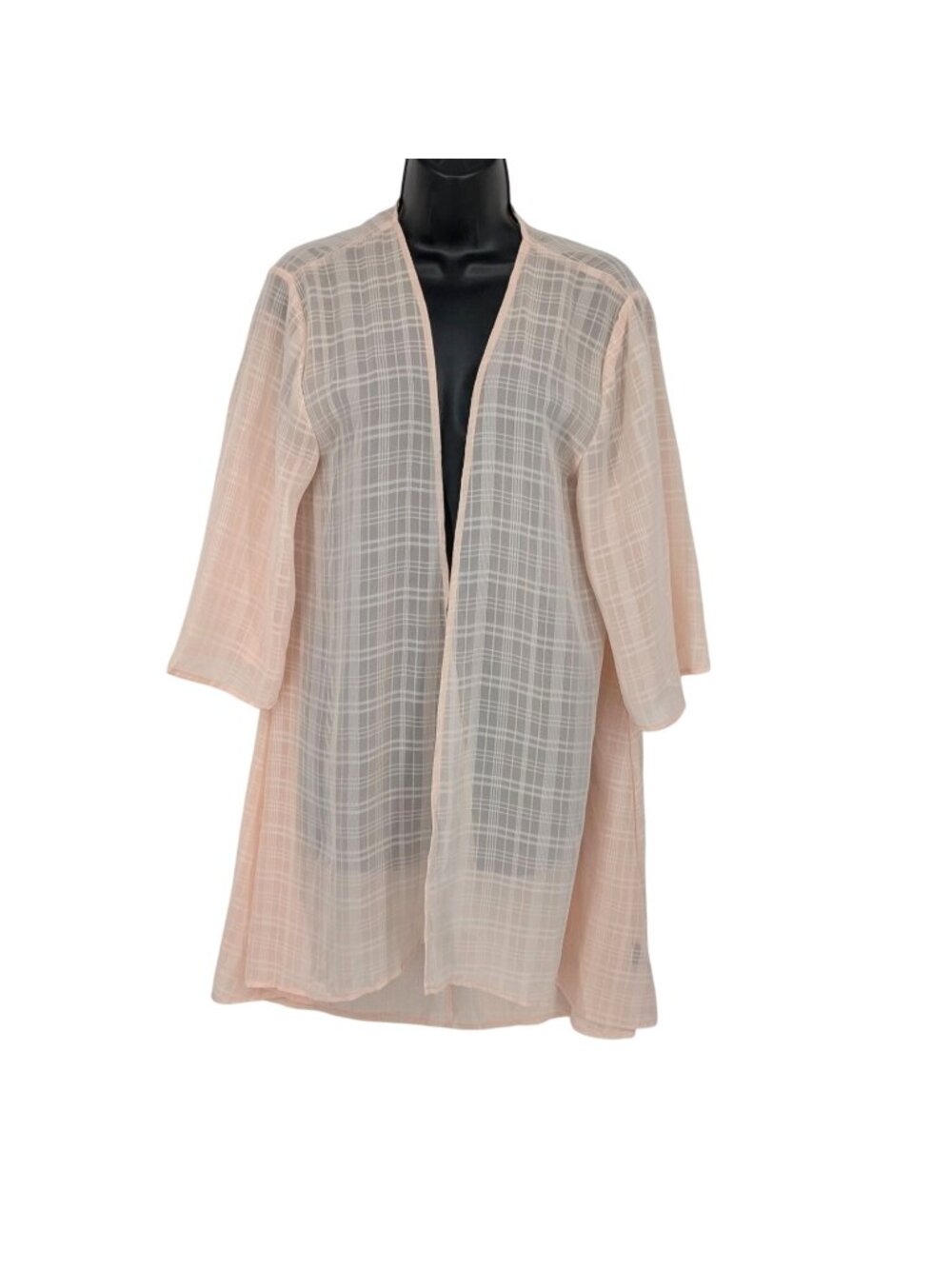 Torrid Sheer Plaid Kimono Duster Lightweight Open Front Flowy Romantic Size M/L